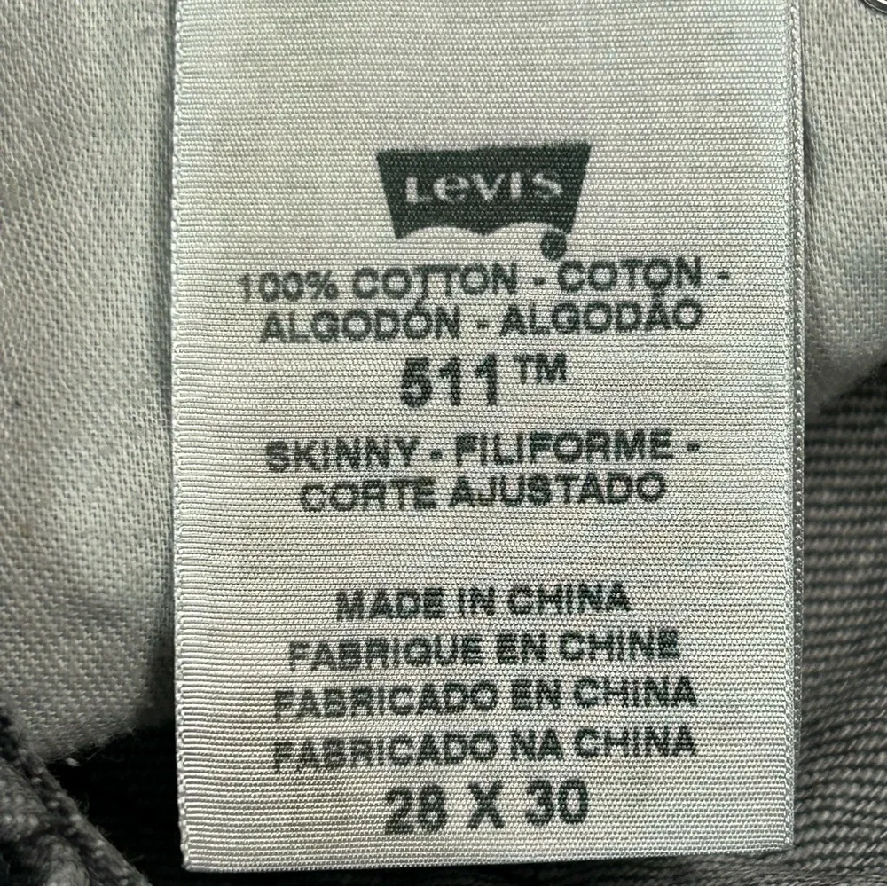 Levis 511‎ Mens Skinny Jean 28x30 Slim Fit Straight Zip Fly Light Gray Wash